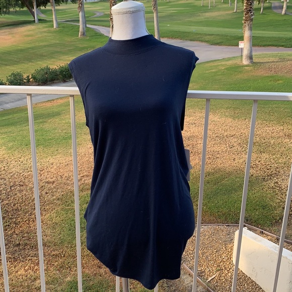 Athleta Navy threadlight relaxed mock neck tank sm - Picture 2 of 8